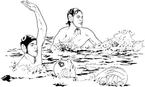 Water Polo Match Coloring Page